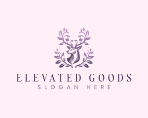 Elegant Floral Deer logo design