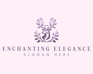 Elegant Floral Deer logo design