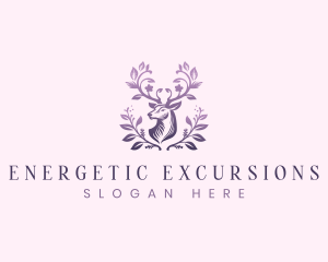 Elegant Floral Deer logo design