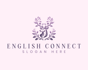 Elegant Floral Deer logo design