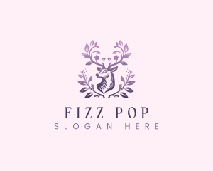 Elegant Floral Deer logo design