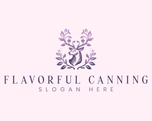 Elegant Floral Deer logo design