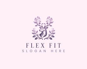 Elegant Floral Deer logo design