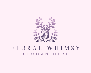 Elegant Floral Deer logo
