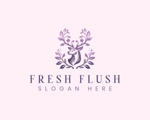 Elegant Floral Deer logo design