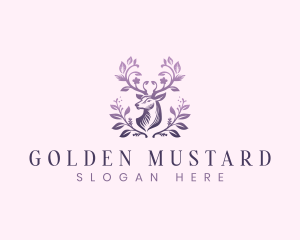 Elegant Floral Deer logo design