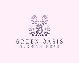 Elegant Floral Deer logo design