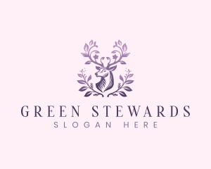 Elegant Floral Deer logo design