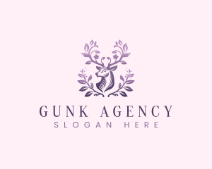 Elegant Floral Deer logo design