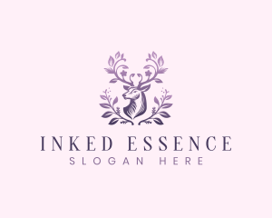 Elegant Floral Deer logo design