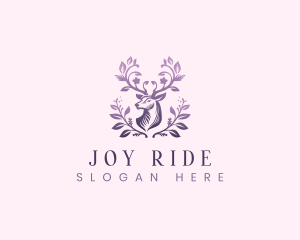 Elegant Floral Deer logo design