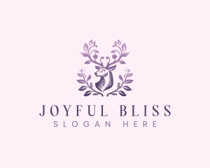 Elegant Floral Deer logo design