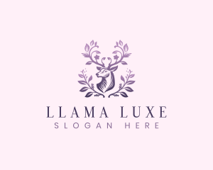 Elegant Floral Deer logo design