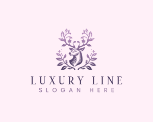 Elegant Floral Deer logo design