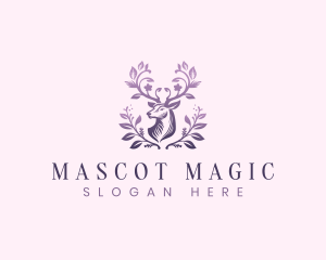 Elegant Floral Deer logo design