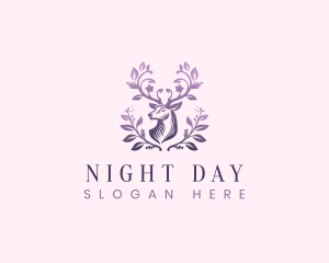 Elegant Floral Deer logo design