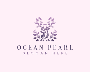 Elegant Floral Deer logo design