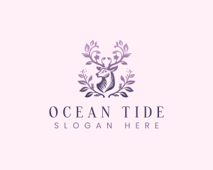 Elegant Floral Deer logo design