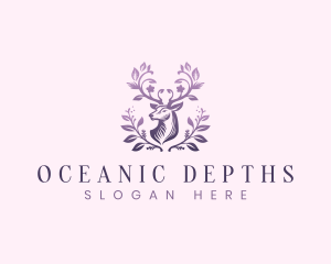 Elegant Floral Deer logo design