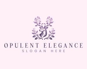 Elegant Floral Deer logo design