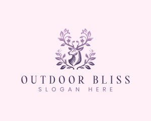 Elegant Floral Deer logo design