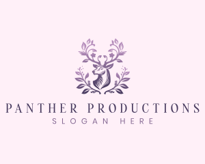 Elegant Floral Deer logo design