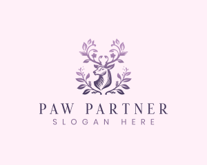 Elegant Floral Deer logo design