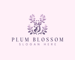 Elegant Floral Deer logo design