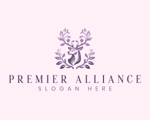 Elegant Floral Deer logo design