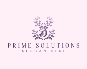 Elegant Floral Deer logo design