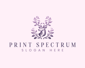 Elegant Floral Deer logo design