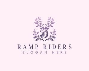 Elegant Floral Deer logo design