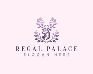 Elegant Floral Deer logo design