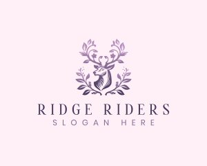 Elegant Floral Deer logo design