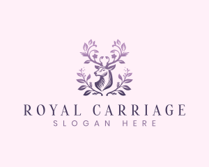 Elegant Floral Deer logo design