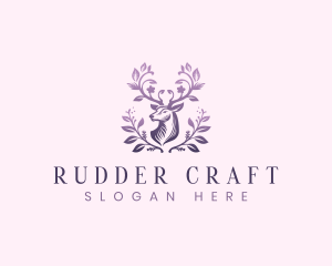 Elegant Floral Deer logo design