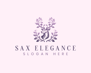 Elegant Floral Deer logo design