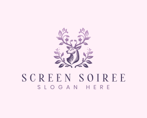 Elegant Floral Deer logo design