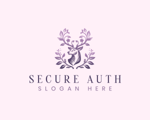 Elegant Floral Deer logo design