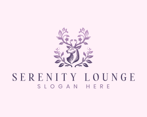 Elegant Floral Deer logo design