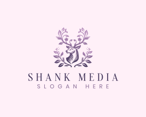 Elegant Floral Deer logo design