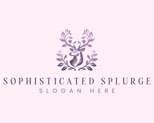 Elegant Floral Deer logo design