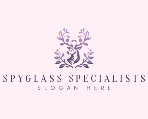 Elegant Floral Deer logo design