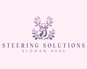 Elegant Floral Deer logo design