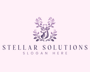 Elegant Floral Deer logo design