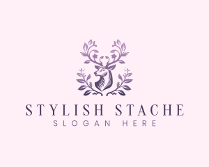 Elegant Floral Deer logo design