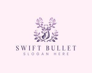 Elegant Floral Deer logo design