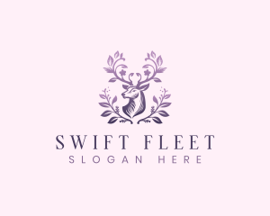 Elegant Floral Deer logo design