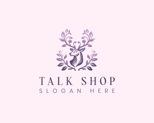 Elegant Floral Deer logo design