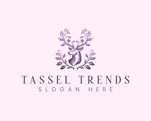 Elegant Floral Deer logo design